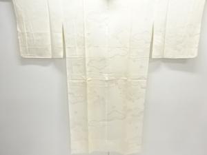 未使用品　片輪車に梅・楓模様織出し単衣長襦袢